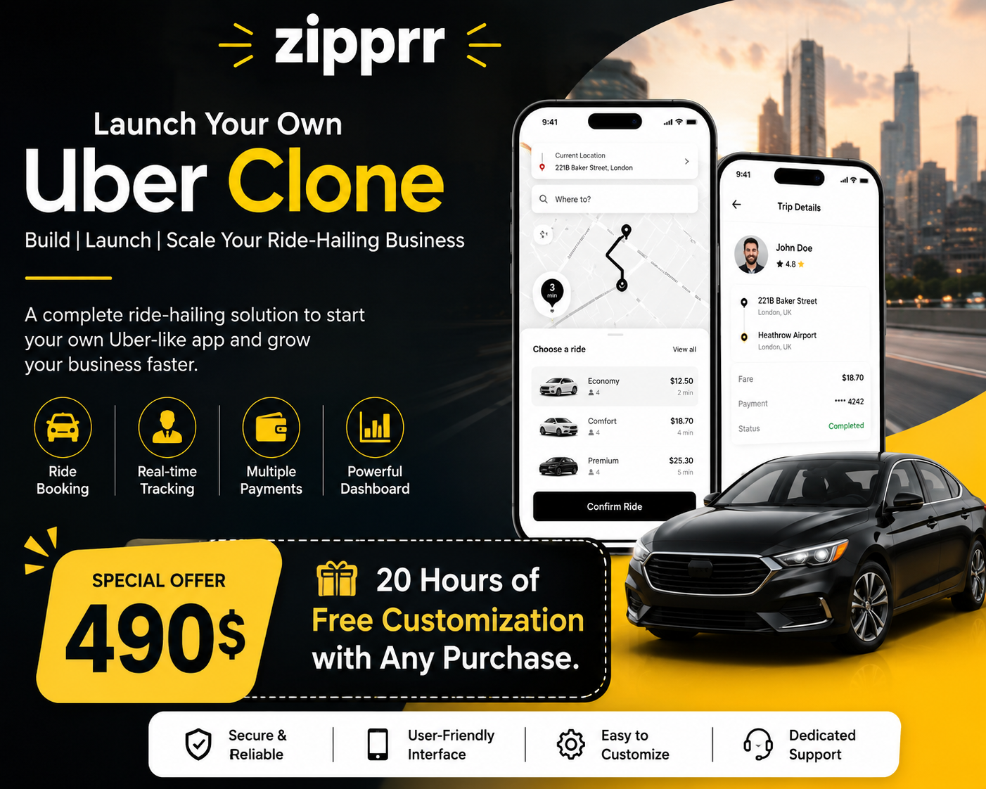 AI-Powered Uber Clone Script | Launch Your Taxi App | Zipprr